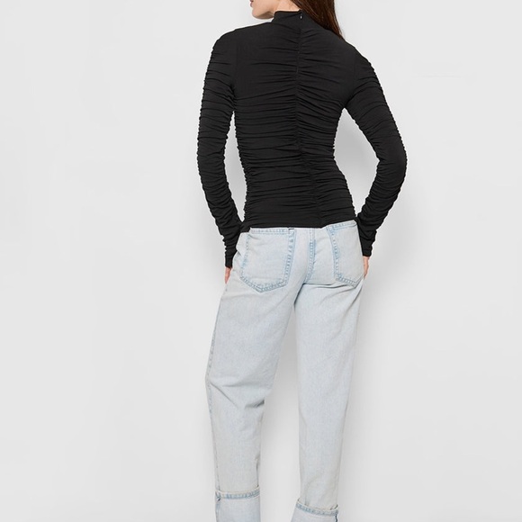 AS by DF Harley Turtleneck Top Black Ruched Women's Top size small - Picture 11 of 11